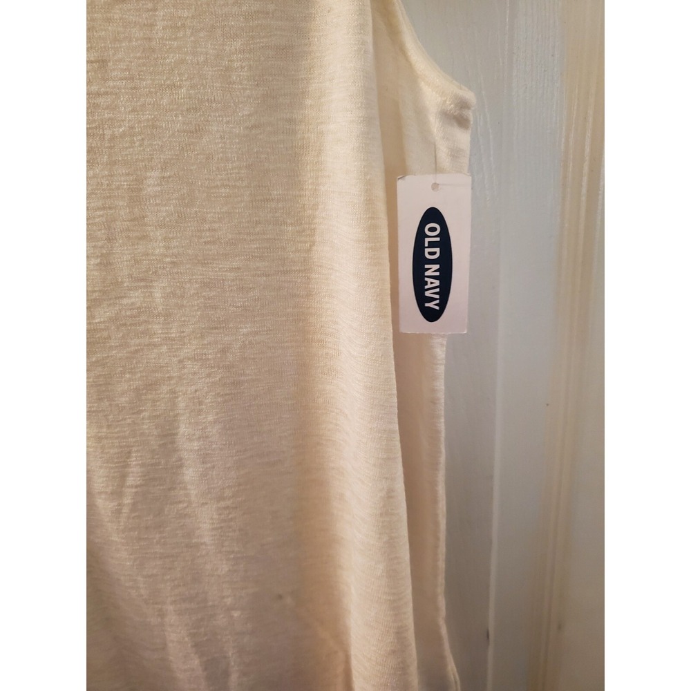 Old Navy sz M NWT Tank Top Split Neck Cream Color basic layer casual summer - Picture 4 of 5